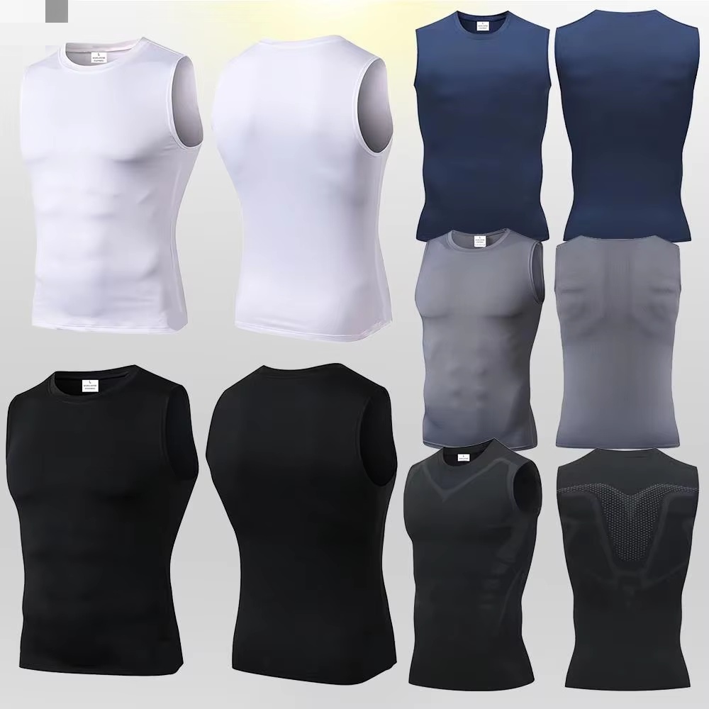 Health Wellness Fitness - Kompressions-Tanktop Herren Gym-Shirt Ärmellos Schnelltrocknend Bedruckt