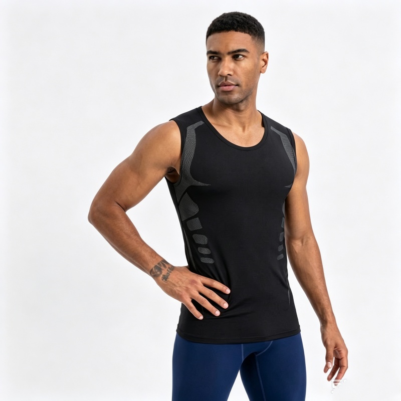 Health Wellness Fitness - Neues Kompressions-Tanktop für Herren, ärmelloses Fitness-Shirt,